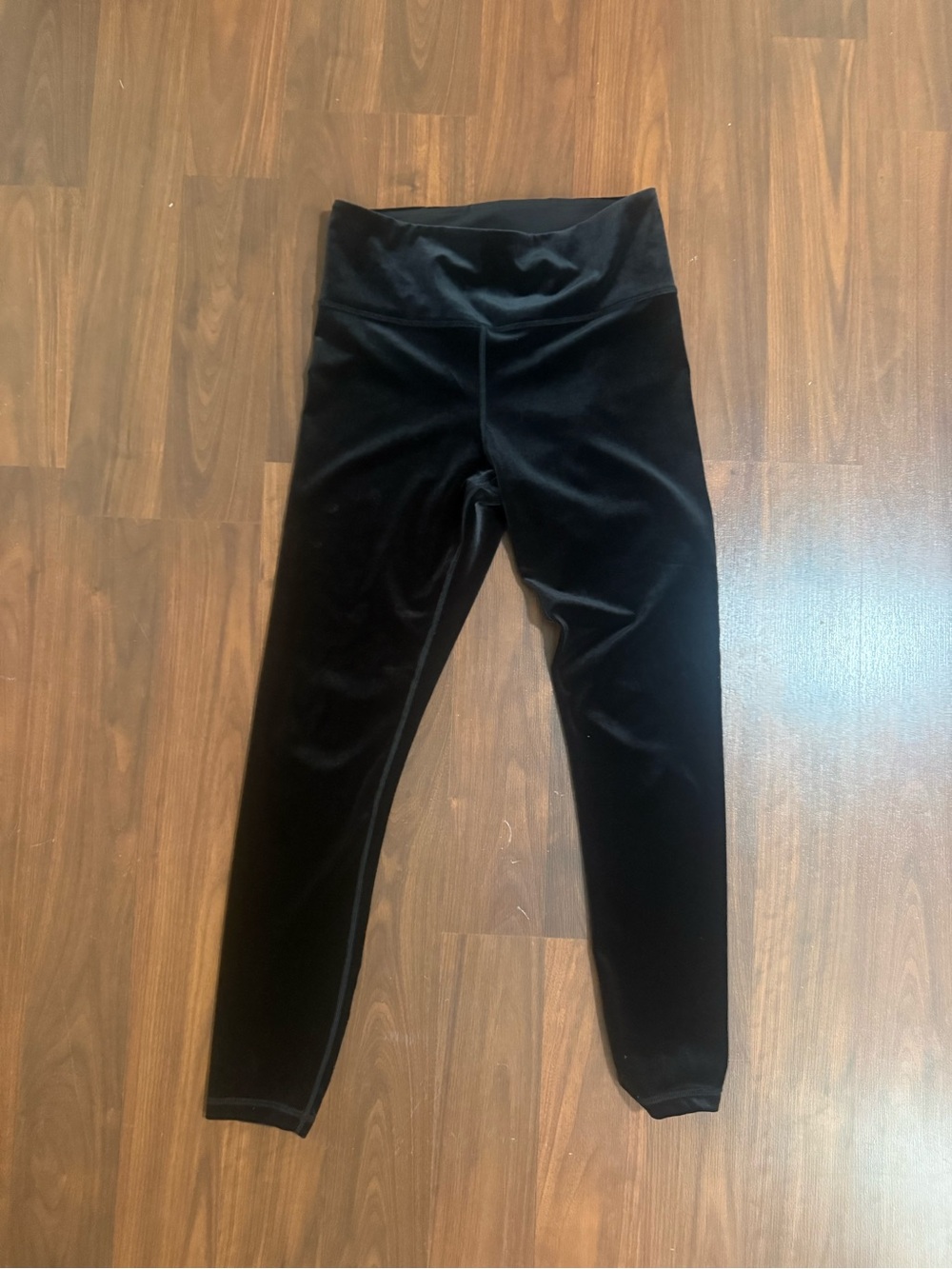 Womens Athleta Black Velvet Leggings High-Waist